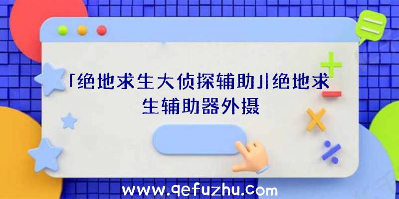 「绝地求生大侦探辅助」|绝地求生辅助器外摄